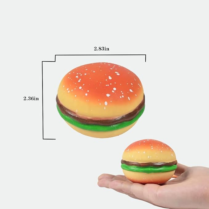 Realistic Burger Squishy Toy – Soft Stress Relief & Sensory Squeeze Toy