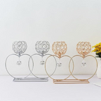 Luxury Golden Crystal Double Candle Holder – Heart Design