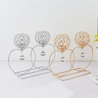 Luxury Golden Crystal Double Candle Holder – Heart Design