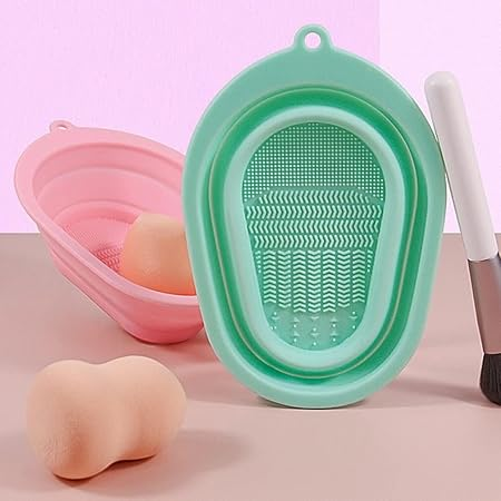 Silicone Makeup Brush Cleaning Mat – Portable Facial Cleansing & Brush Washing Bowl