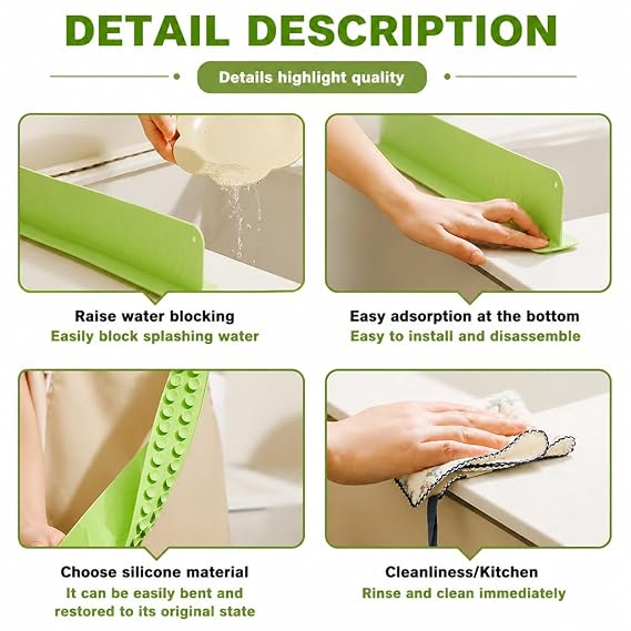Silicone Sink Splash Guard for Kitchen and Bathroom,