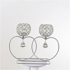 Luxury Golden Crystal Double Candle Holder – Heart Design
