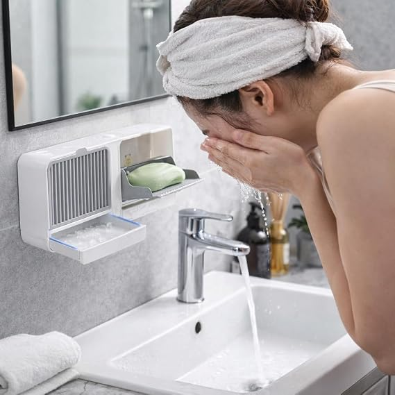2-in-1 Wall Mounted Soap & Storage Organizer – Bathroom & Kitchen Holder