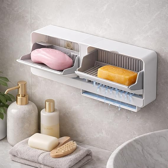 2-in-1 Wall Mounted Soap & Storage Organizer – Bathroom & Kitchen Holder