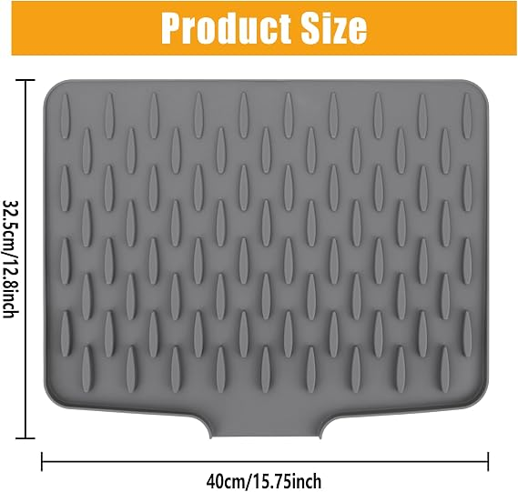 Silicone Sink Splash Guard & Drying Mat – Kitchen Countertop Water Drain Mat