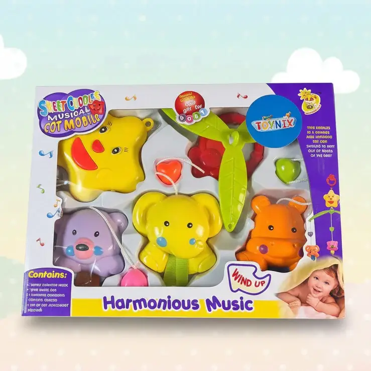 Musical Cot Mobile for Baby – Hanging Musical Toys with Colorful Animals