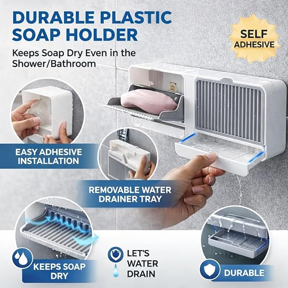 2-in-1 Wall Mounted Soap & Storage Organizer – Bathroom & Kitchen Holder