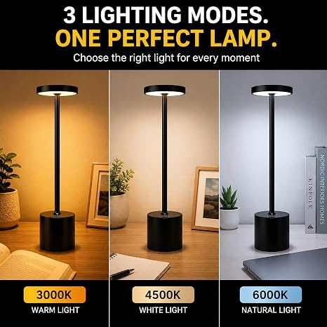 Table Lamp – Rechargeable LED Desk Lamp, Night Lamp
