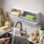 2-in-1 Wall Mounted Soap & Storage Organizer – Bathroom & Kitchen Holder