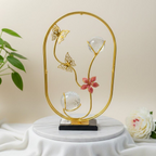 Luxury Golden Butterfly & Crystal Flower Table Decor