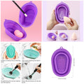 Silicone Makeup Brush Cleaning Mat – Portable Facial Cleansing & Brush Washing Bowl