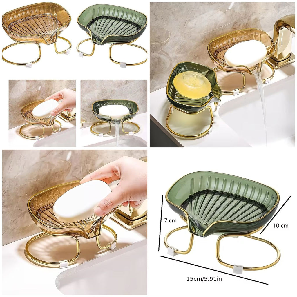 Premium Faucet Soap Holder – Golden Drainage Soap Dish for Bathroom & Kitchen