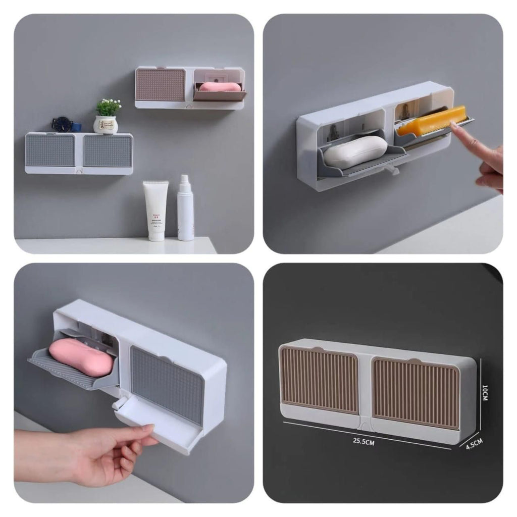 2-in-1 Wall Mounted Soap & Storage Organizer – Bathroom & Kitchen Holder