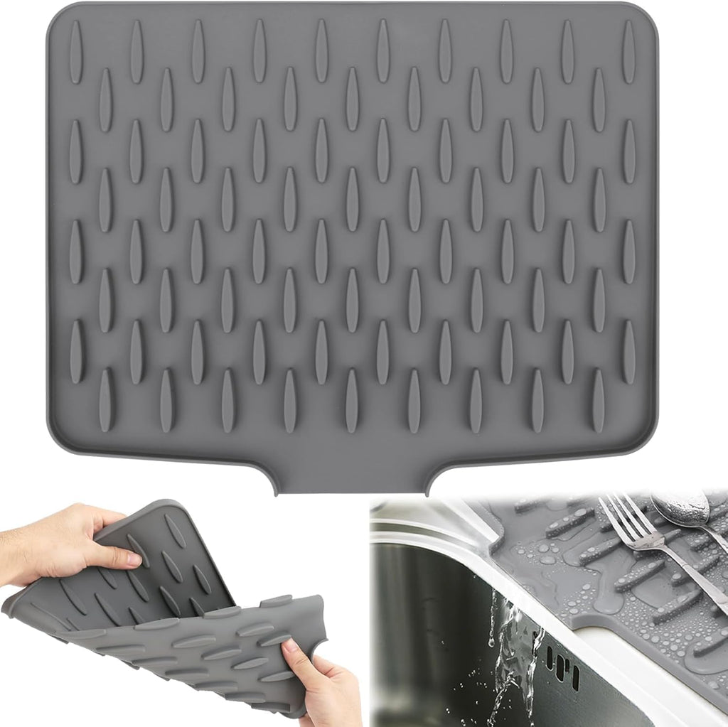 Silicone Sink Splash Guard & Drying Mat – Kitchen Countertop Water Drain Mat