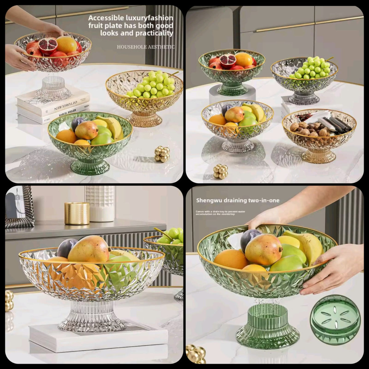 Premium Decorative Fruit Bowl with Pedestal Stand – Elegant Serving & Storage Bowl