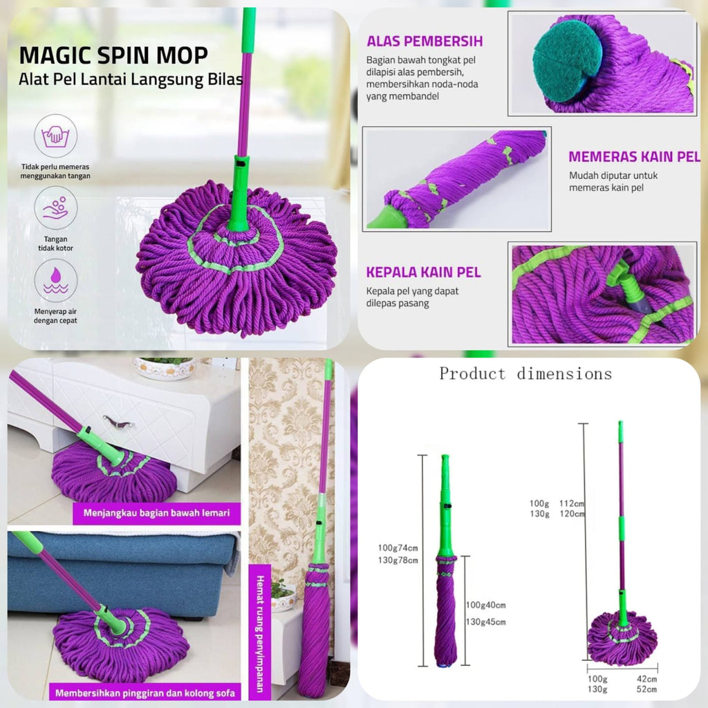 Self Wringing Twist Mop, Microfiber Squeeze Mop