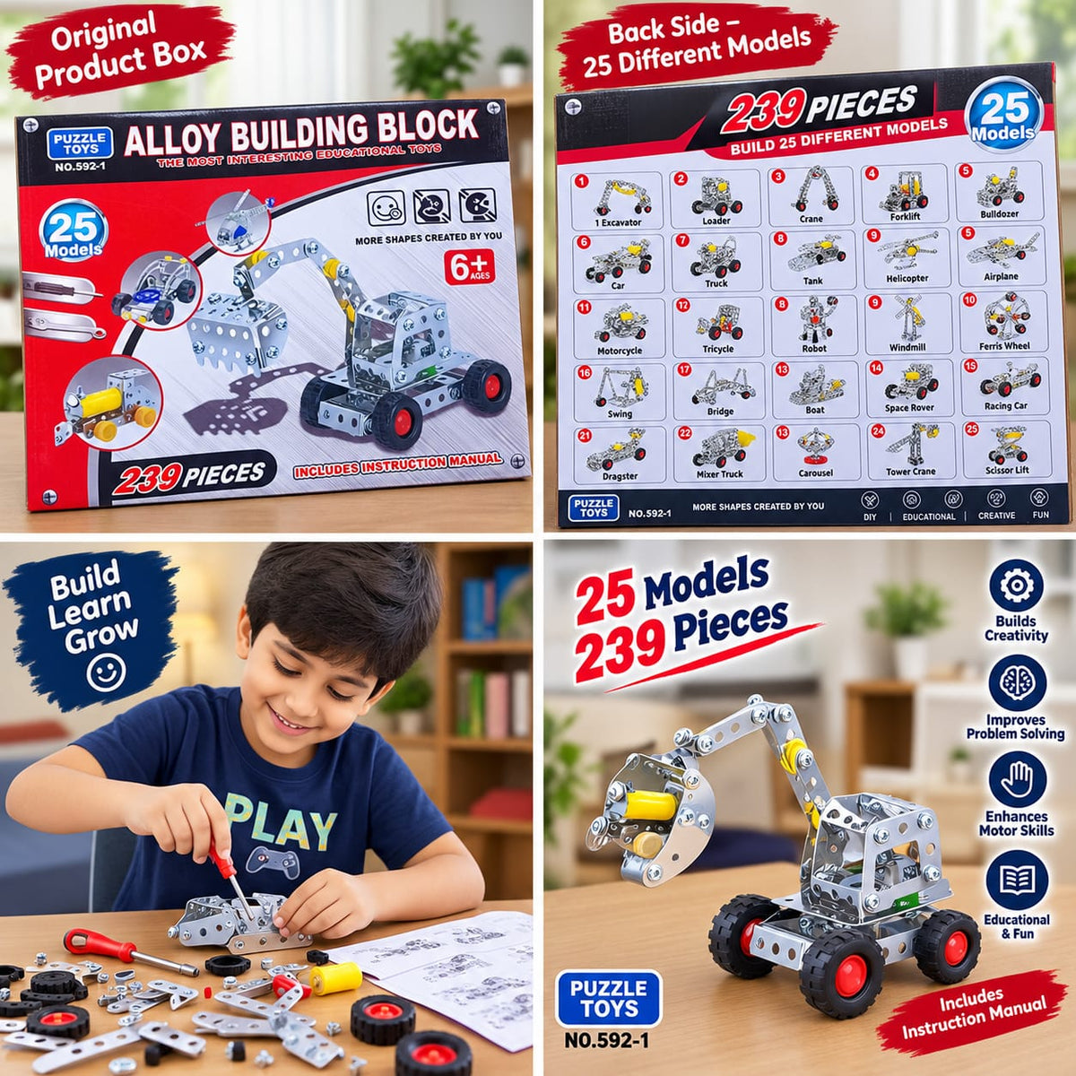 Alloy Building Blocks, 30 Models For Unisex