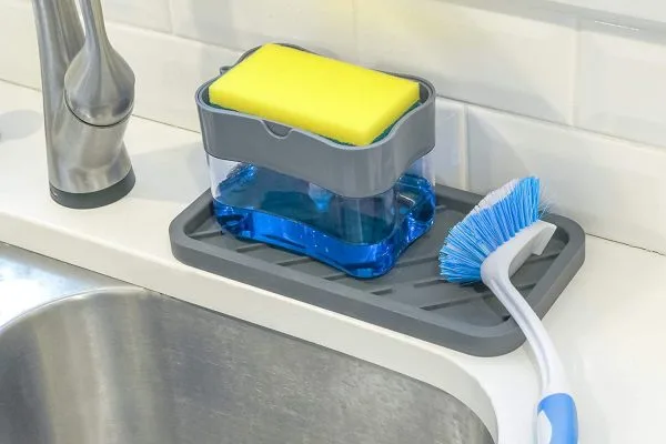 2-in-1 Sponge & Scrubber Soap Dispenser – Kitchen Sink Cleaning Holder
