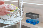 2-in-1 Sponge & Scrubber Soap Dispenser – Kitchen Sink Cleaning Holder